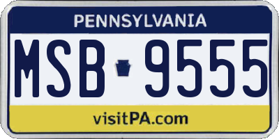 PA license plate MSB9555