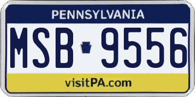 PA license plate MSB9556