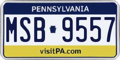 PA license plate MSB9557