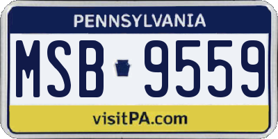 PA license plate MSB9559