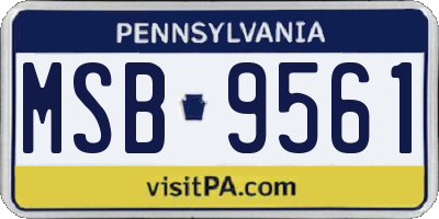 PA license plate MSB9561