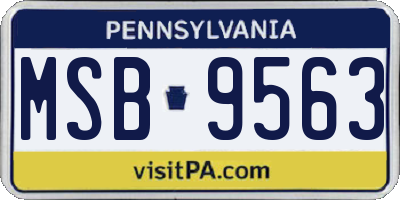PA license plate MSB9563