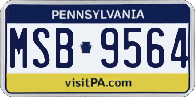 PA license plate MSB9564