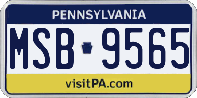 PA license plate MSB9565