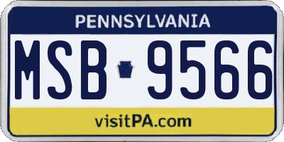 PA license plate MSB9566