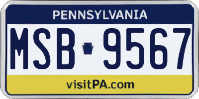 PA license plate MSB9567
