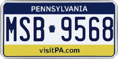 PA license plate MSB9568