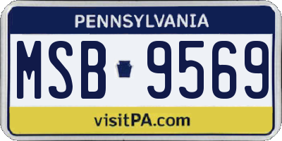 PA license plate MSB9569