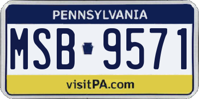 PA license plate MSB9571