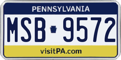 PA license plate MSB9572