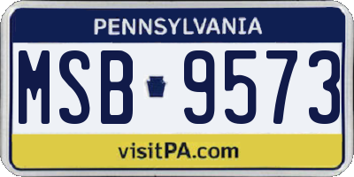 PA license plate MSB9573