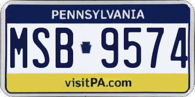 PA license plate MSB9574