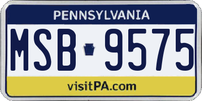 PA license plate MSB9575