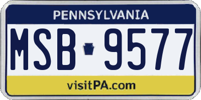 PA license plate MSB9577