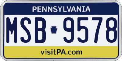 PA license plate MSB9578