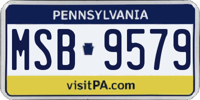PA license plate MSB9579