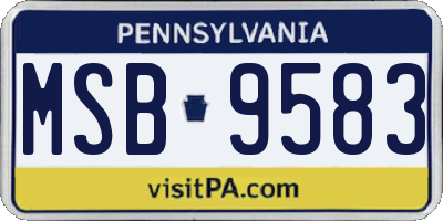 PA license plate MSB9583