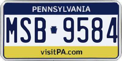 PA license plate MSB9584