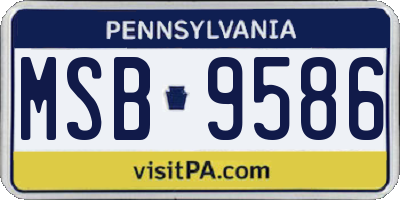 PA license plate MSB9586