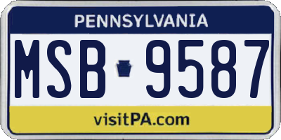 PA license plate MSB9587
