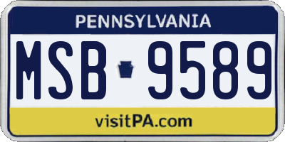 PA license plate MSB9589