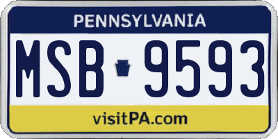 PA license plate MSB9593