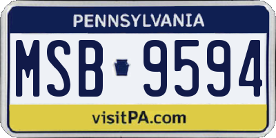 PA license plate MSB9594