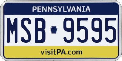 PA license plate MSB9595