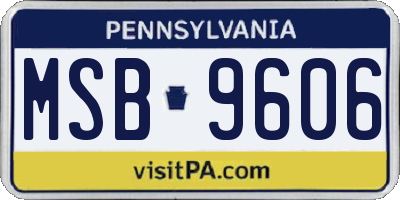 PA license plate MSB9606