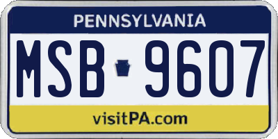 PA license plate MSB9607