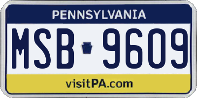 PA license plate MSB9609