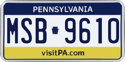 PA license plate MSB9610