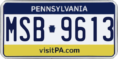 PA license plate MSB9613