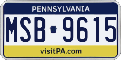 PA license plate MSB9615