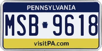 PA license plate MSB9618