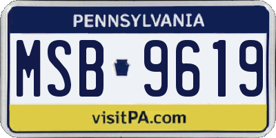 PA license plate MSB9619
