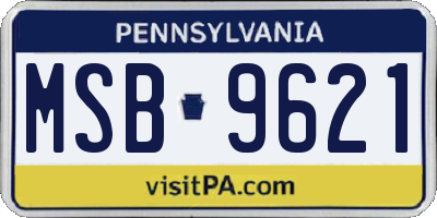 PA license plate MSB9621