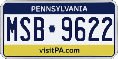 PA license plate MSB9622