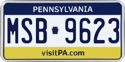 PA license plate MSB9623