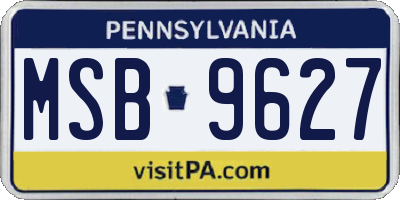 PA license plate MSB9627