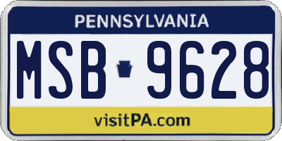 PA license plate MSB9628
