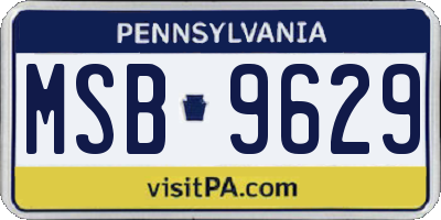 PA license plate MSB9629