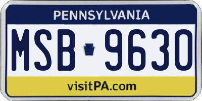 PA license plate MSB9630