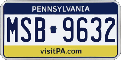 PA license plate MSB9632