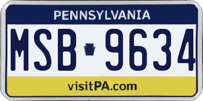 PA license plate MSB9634