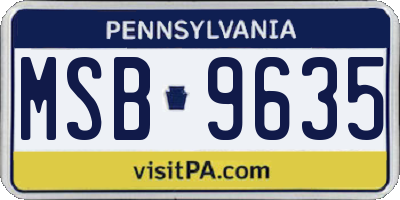 PA license plate MSB9635
