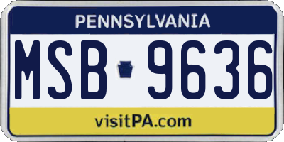 PA license plate MSB9636