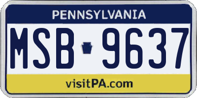 PA license plate MSB9637