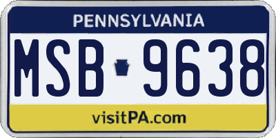 PA license plate MSB9638