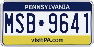 PA license plate MSB9641
